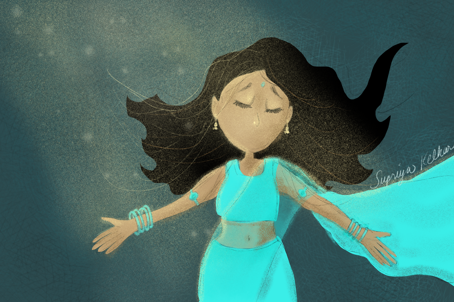 Bollywood Art - Sridevi in Mr. India